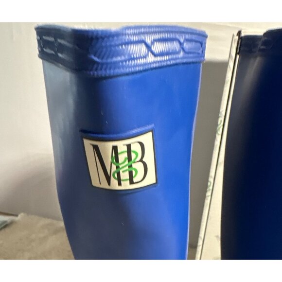 Boys Rubber Boots Waterproof M&B Moneysworth & Best Size 4 Tall Gloss Blue - Picture 2 of 12